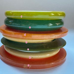 Green, Cream and Orange Vintage Bakelite Bangles