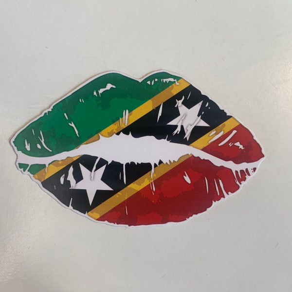 St Kitts & Nevis - Magnet - Flag - Identity - Lips - Kiss - Represent