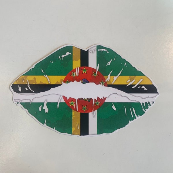 Dominica - Magnet - Flag - Identity - Lips - Kiss - Represent