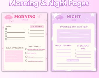 Daily Reset Planner | Morning and Night Planner | Brain Dump & Daily Planning Pages | Soft Productivity PDF