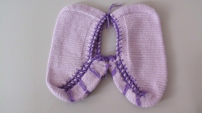 Traditional Turkish handmade knitted socks slippers