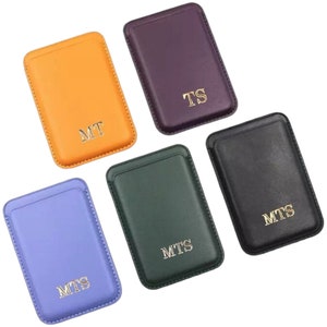 Cartera de cuero con tarjetero magnético fuerte personalizada con MagSafe para Apple iPhone 15/14/13/12, Pro Max/Plus/Pro/Mini