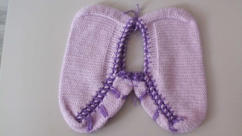 Traditional Turkish handmade knitted socks slippers