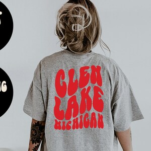 Glen Lake Michigan BACK PRINT Camisa, Regalos, Camiseta, Camisetas, Camiseta, Unisex, Divertido