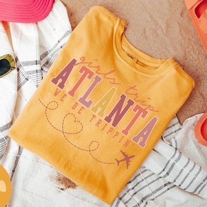 アトランタ ATL ジョージア シャツ、ガールズ トリップ T シャツ、ガールズ トリップ フェイバー シャツ、バケーション T シャツ、マッチング グループ T シャツ、フレンズ トリップ、T シャツ