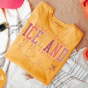 アイスランド シャツ、女子旅行 T シャツ、女子旅行記念品シャツ、バケーション T シャツ、マッチング グループ T シャツ、友達旅行、女性用 T シャツ