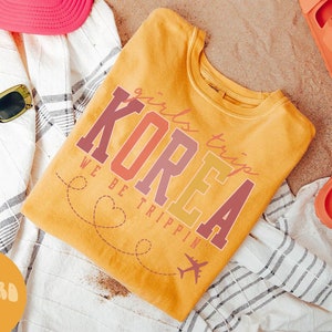 韓国シャツ、女子旅行Tシャツ、女子旅行記念シャツ、バケーションTシャツ、マッチンググループTシャツ、友達旅行、女性用Tシャツ