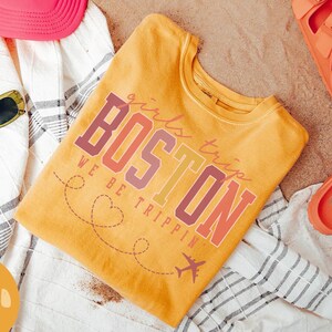 ボストン マサチューセッツ シャツ、女子旅行 T シャツ、女子旅行記念品シャツ、バケーション T シャツ、マッチング グループ T シャツ、友達旅行