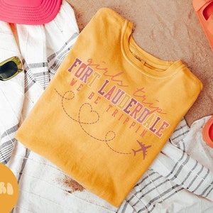 フロリダ州フォートローダーデールシャツ、女子旅行Tシャツ、女子旅行記念品シャツ、バケーションTシャツ、マッチンググループTシャツ、友達旅行、Tシャツ