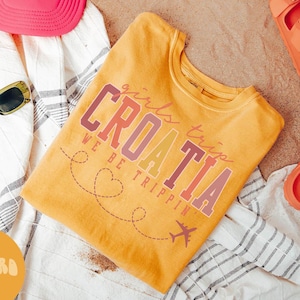 クロアチア シャツ、女子旅行 T シャツ、女子旅行記念品シャツ、バケーション T シャツ、マッチング グループ T シャツ、友達旅行、女性用 T シャツ