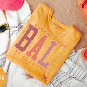 バリ シャツ、女子旅行 T シャツ、女子旅行記念品シャツ、バケーション T シャツ、マッチング グループ T シャツ、友達旅行、女性用 T シャツ