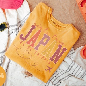 日本シャツ、女子旅行Tシャツ、女子旅行記念シャツ、バケーションTシャツ、マッチンググループTシャツ、友達旅行、女性用Tシャツ