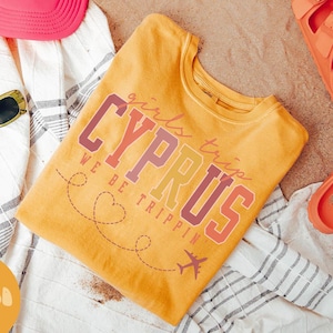 キプロス シャツ、女子旅行 T シャツ、女子旅行記念品シャツ、バケーション T シャツ、マッチング グループ T シャツ、友達旅行、女性用 T シャツ