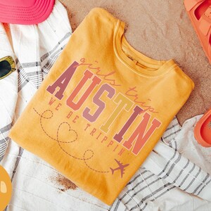 オースティン テキサス シャツ、女子旅行 T シャツ、女子旅行記念品シャツ、バケーション T シャツ、マッチング グループ T シャツ、友達旅行、女性用 T シャツ