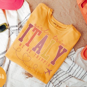 イタリア シャツ、女子旅行 T シャツ、女子旅行記念品シャツ、バケーション T シャツ、マッチング グループ T シャツ、友達旅行、女性用 T シャツ