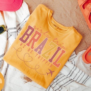 ブラジル シャツ、女子旅行 T シャツ、女子旅行記念品シャツ、バケーション T シャツ、マッチング グループ T シャツ、友達旅行、女性用 T シャツ