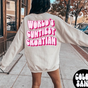 Croatian Croatia BACK PRINT Sweatshirt, Gifts, Funny Sweater Shirt, Jumper, Men Women, Him Her