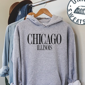 Chicago Illinois IL Gifts, Hoodie, Funny Jumper, Hooded Sweatshirt, Him Her, Unisex Sweater Shirt