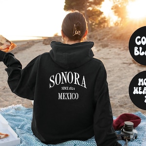 Sonora Mexico Mexicaanse moeder vader Latino Latina TERUG PRINT hoodie, geschenken, grappige trui, hooded sweater, hem haar, unisex trui shirt