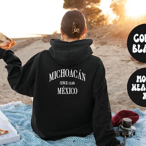 Michoacan Mexico BACK PRINT hoodie, geschenken, grappige trui, sweater met capuchon, hem haar, uniseks sweater