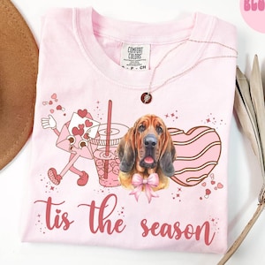 Bloodhound Dog Valentine&#39;s Day Shirt, Valentine Bloodhound Gifts, Dog Mom T Shirt, Tshirt, Tee for Women