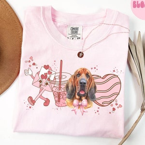 Bloodhound Dog Valentine&#39;s Day Shirt, Valentine Bloodhound Gifts, Dog Mom T Shirt, Tshirt, Tee for Women