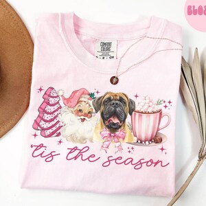 Bullmastiff Dog Christmas Shirt, Bullmastiff Dog Christmas Gifts, Pink Christmas Tshirt, Tee, Women