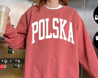 Polska Poland Polish Sweatshirt, COMFORT COLORS, Gifts, Crewneck Sweater Shirt, Jumper