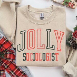 Socioloog kersttrui, sociologiesweater, cadeaus voor haar, vakantie ronde hals, gezellige trui, uniek