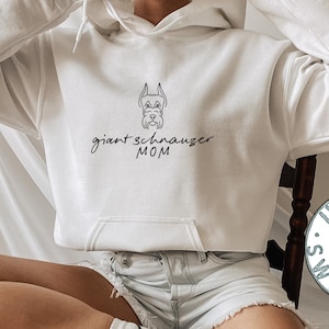 Giant schnauzer Dog Mom Hoodie, Funny Hooded Sweatshirt, Birthday Gifts for Men and Women