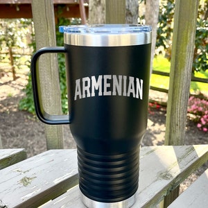 Armenian Armenia Tumbler, Gifts, With Handle, 30oz 20oz, Travel Coffee Cup, Engraved