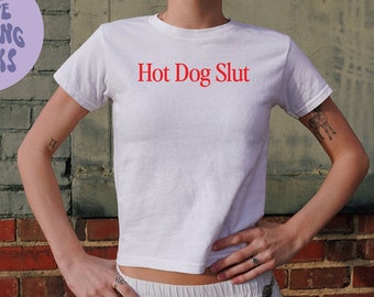 Hot Dog Baby Tee, SNUG FIT, Gifts, Shirt, Tshirt for Her, Women, Cute, Trendy