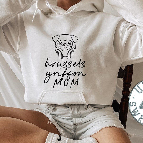 Sweat à capuche pour maman chien griffon de Bruxelles, sweat à capuche drôle, cadeaux d'anniversaire pour homme et femme