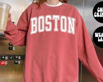 Sweat-shirt Boston, COULEURS CONFORT, Cadeaux, Chemise pull Crewneck, Jumper