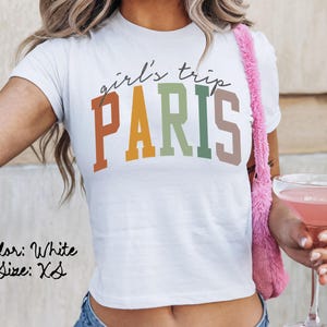 パリ フランス ベビー T シャツ、ぴったりフィット、女子旅行 T シャツ、お揃いのシャツ、グループ T シャツ、友達旅行、トレンディな夏