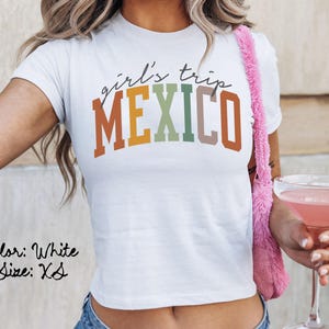メキシコ ベビー T シャツ、ぴったりフィット、女子旅行 T シャツ、お揃いのシャツ、グループ T シャツ、友達旅行、トレンディな夏