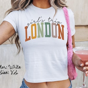 ロンドン イングランド ベビー T シャツ、ぴったりフィット、女子旅行 T シャツ、お揃いのシャツ、グループ T シャツ、友達旅行、トレンディな夏