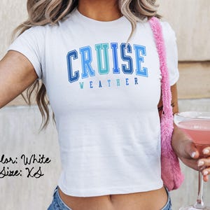 クルーズ天気ベビーTシャツ、クルーズ船シャツ、女子旅行Tシャツ、お揃いシャツ、グループTシャツ、友達旅行、トレンディな夏