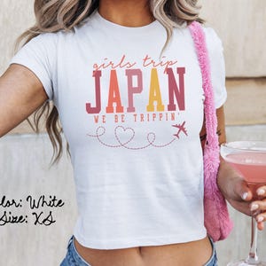 日本のベビーTシャツ、ぴったりフィット、女子旅Tシャツ、お揃いシャツ、グループTシャツ、友達旅行、トレンディな夏
