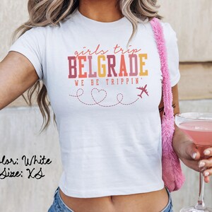 ベオグラード セルビア ベビー T シャツ、ぴったりフィット、女子旅行 T シャツ、お揃いのシャツ、グループ T シャツ、友達旅行、トレンディな夏