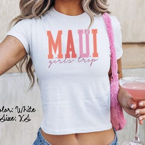 マウイ ハワイ ベビー T シャツ、ぴったりフィット、女子旅行 T シャツ、お揃いのシャツ、グループ T シャツ、友達旅行、トレンディな夏