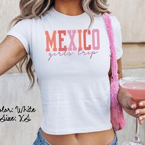 メキシコ ベビー T シャツ、ぴったりフィット、女子旅行 T シャツ、お揃いのシャツ、グループ T シャツ、友達旅行、トレンディな夏