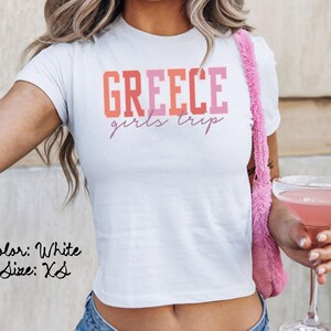 ギリシャ ベビー T シャツ、ぴったりフィット、女子旅行 T シャツ、お揃いのシャツ、グループ T シャツ、友達旅行、トレンディな夏