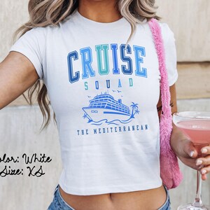 地中海クルーズ隊ベビーTシャツ、クルーズ船シャツ、女子旅Tシャツ、お揃いシャツ、グループTシャツ、友達旅行、トレンディな夏