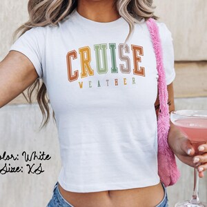 クルーズ天気ベビーTシャツ、クルーズ船シャツ、女子旅行Tシャツ、お揃いシャツ、グループTシャツ、友達旅行、トレンディな夏