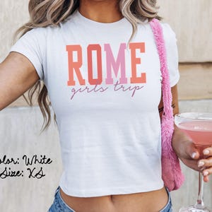 ローマ イタリア ベビー T シャツ、ぴったりフィット、女子旅行 T シャツ、お揃いのシャツ、グループ T シャツ、友達旅行、トレンディな夏