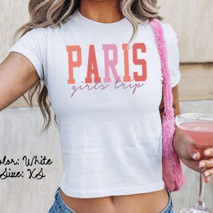 パリ フランス ベビー T シャツ、ぴったりフィット、女子旅行 T シャツ、お揃いのシャツ、グループ T シャツ、友達旅行、トレンディな夏