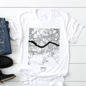 Korea Map Gift, Korean Art, Korea Shirt, South Korea Map, Seoul Map