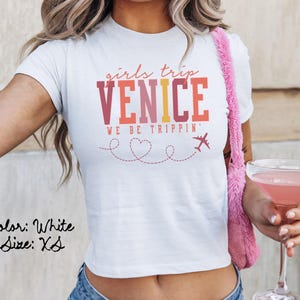 ヴェネツィア イタリア ベビー T シャツ、ぴったりフィット、女子旅行 T シャツ、お揃いのシャツ、グループ T シャツ、友達旅行、トレンディな夏