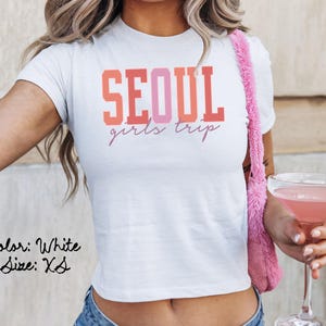 ソウル 韓国 ベビー T シャツ、ぴったりフィット、女子旅行 T シャツ、お揃いシャツ、グループ T シャツ、友達旅行、トレンディな夏